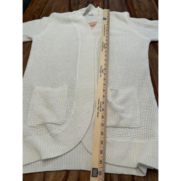 Kirundo Womens Open Front Knit Cardigan Sweater Pockets Casual White XL - Picture 10 of 11
